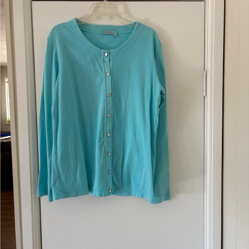 Fresh Produce Bright Blue Snap Cardigan Size Medium (8-10)